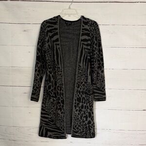 Black & Gray Animal Print Cardigan